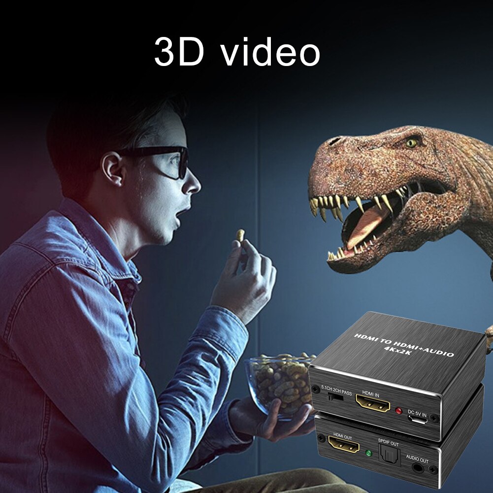 Hdmi-kompatibel lydudtrækker + optisk toslink spdif  + 3.5mm stereo audio konverter 4k x 2k lyd splitter til  ps4 tv dvd