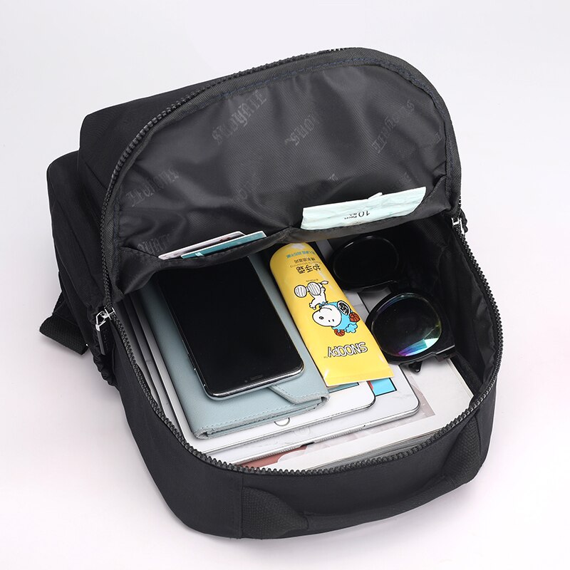 Mochila moderna de nailon para mujer, bolso de hombro para chica, mochila escolar