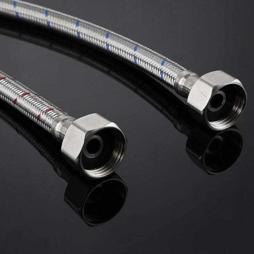 1Pc 60Cm Kraan Connector G1/2 Moer Gevlochten Rvs Supply Slang Connector Koud Warm Mixer Kraan slang Vervanging