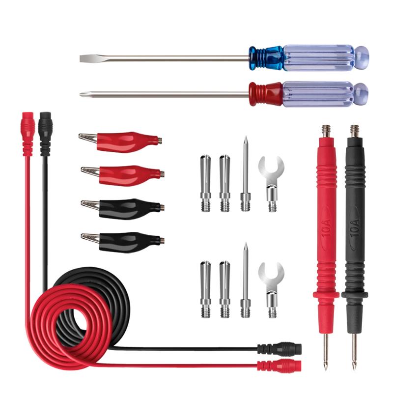 Multifunctional 18 in 1 Replaceable Universal Digital Multimeter Lead Probe Wire Pen Cable Test Wires Needle Test Lead Kit