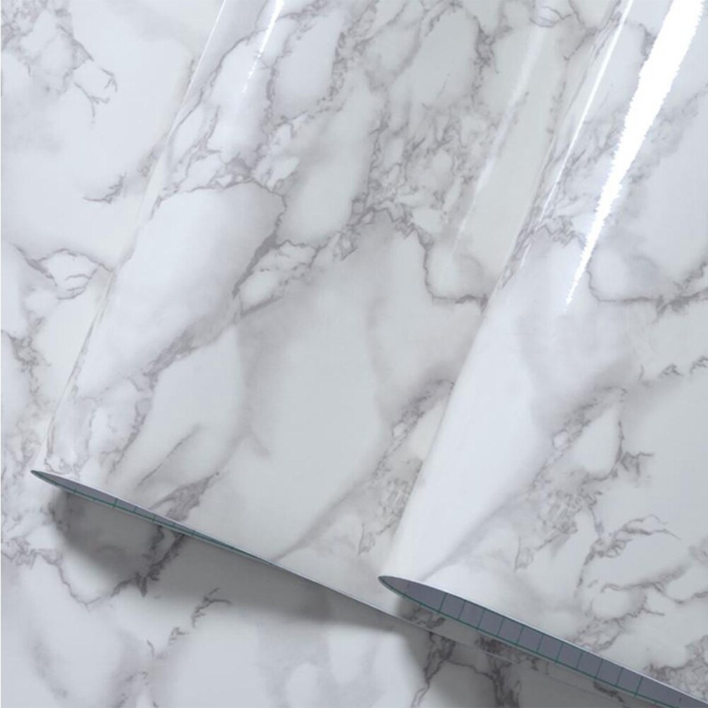 Marble Waterproof Vinyl Self adhesive Wallpaper Sticker Kitchen Countertop Shelf Drawer Liner Decals 60X50cm