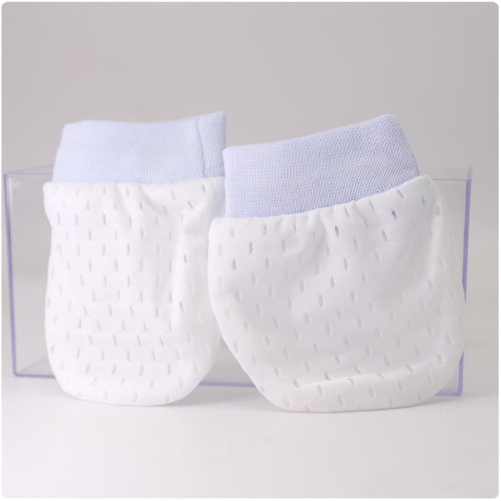 1 paio di guanti di Protezione Neonato anti-graffio Guanti Del bambino Forniture di Guanti di Cotone Del bambino anti-graffio Viso Guanti di Cura: 0-10 months blu