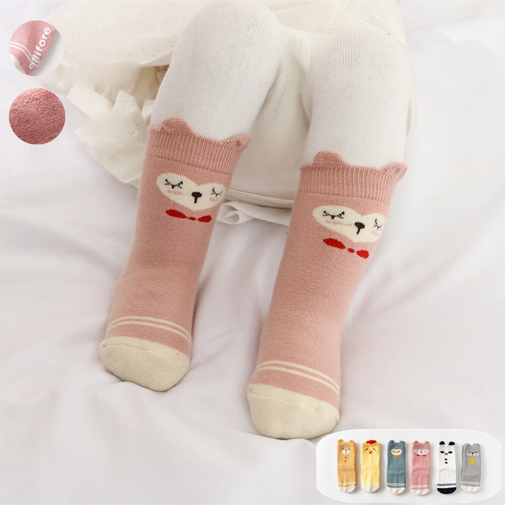 Calcetines largos de dibujos animados para recién nacidos, calcetín grueso para hacer Ballet, hasta la rodilla, 10 par/lote
