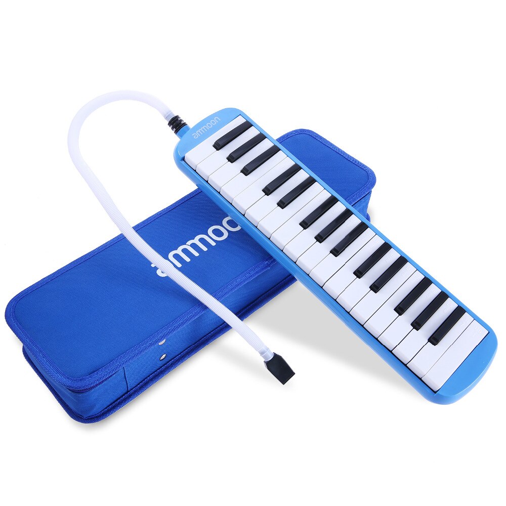 ammoon 32 Keys Melodica Piano Style Keyboard Harmonica Mouth Organ with Mouthpiece Cleaning Cloth Carry Case for Musical