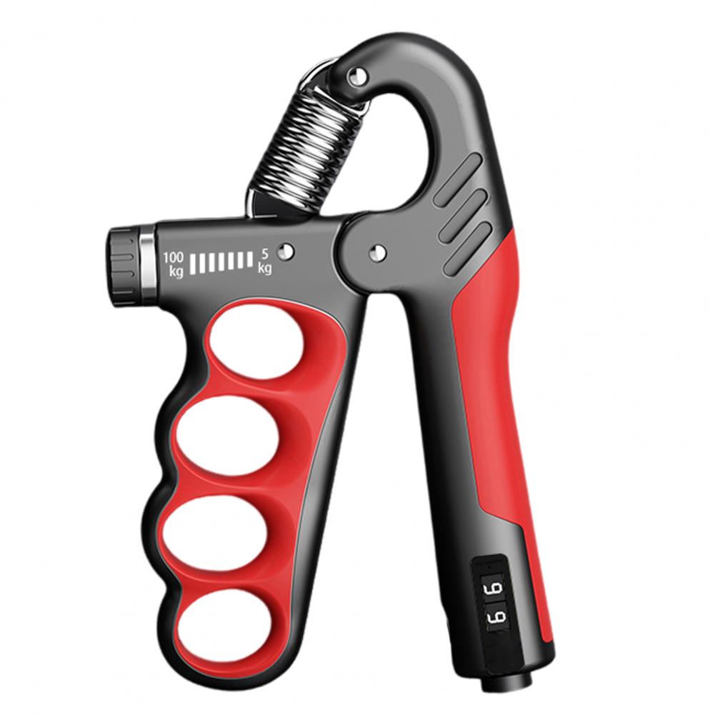 Handgreeptrainer Verstelbare handgreepsterktetrainer voor heren Dames Mechanische onderarmtrainer met weerstand voor grip: Rood