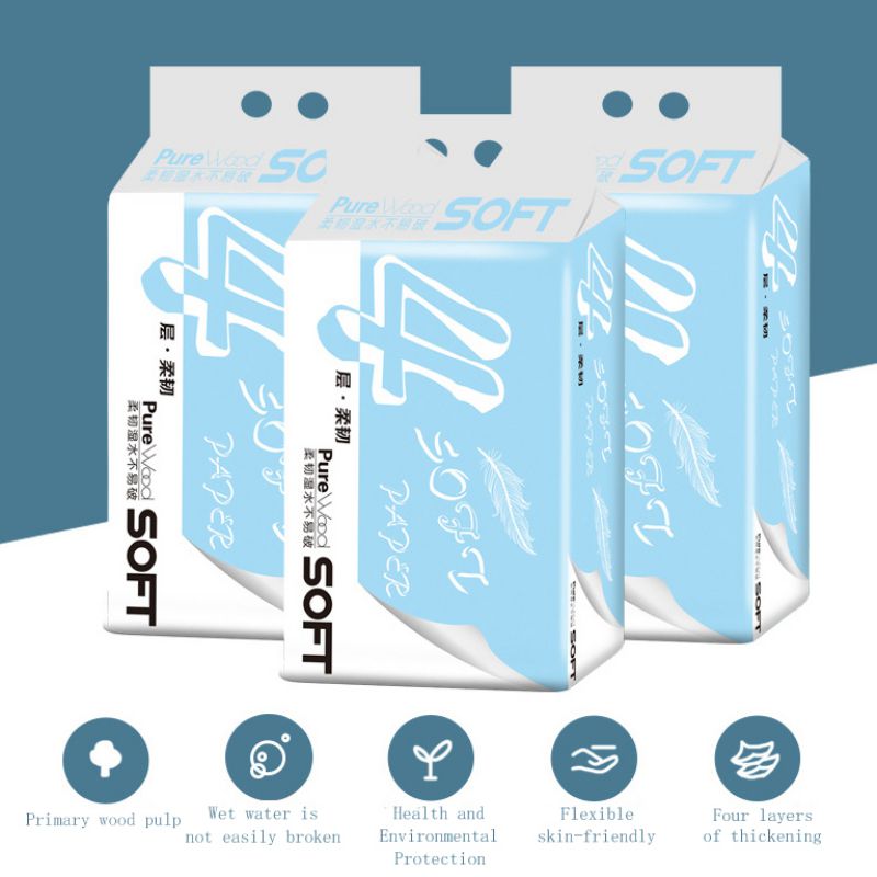 6 Rolls Coreless Toilet Paper Bulk Rolls Bath Tissue Bathroom White Soft 4 Ply Toilet Supplies