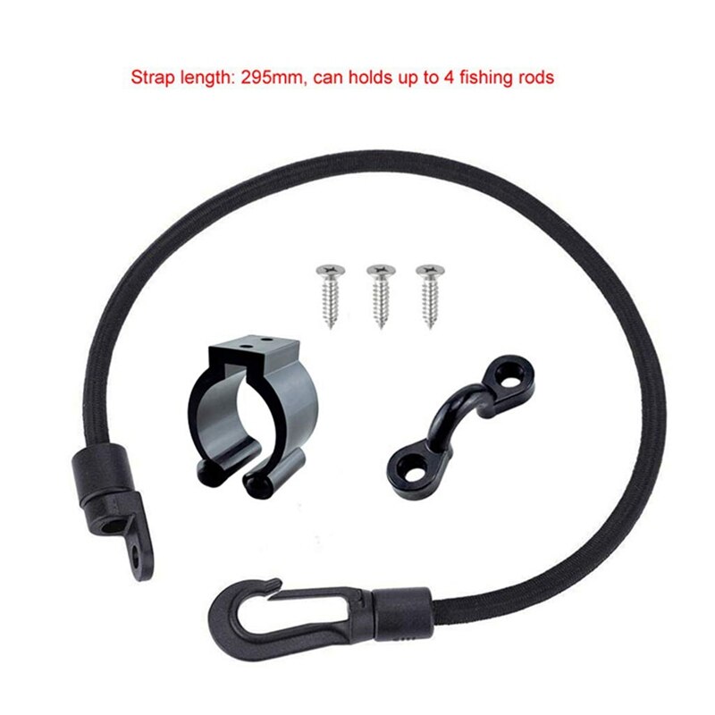 Kayak Boat Fishing Rod Tamer Straps Belt Holder Pole Rack Clips Clamps Paddle Clip Deck Mount Connector for Fishing Rod