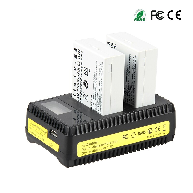 LP-E8 LP E8 Battery 1500mah For Canon EOS Rebel T3i T2i T4i T5i 600D 550D 650D 700D Kiss X5 X4 X6 X7 Batterie lp e8 Charger 8.4V