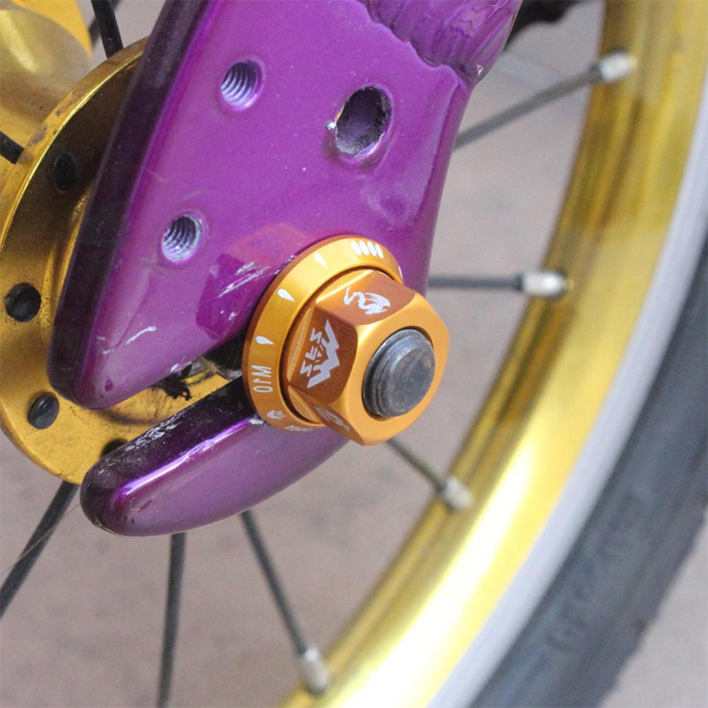 2 stuks Folding Fixed Gear Fiets Hub Noten Glanzende Kleur Voor Achter Drum Hub As Bevestiging Anti-slip Textuur m10 Moer Voor Firm