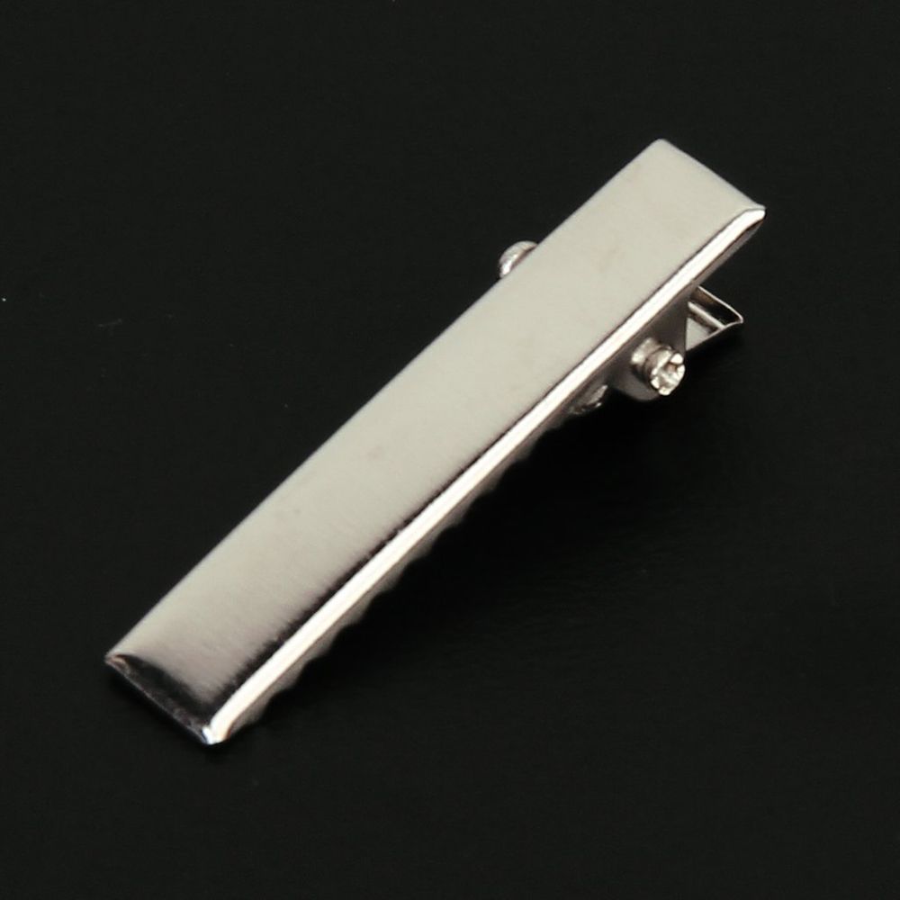 50 Pc 3.2 Cm Zilver Single Prong Metal Alligator Hair Clips Barrette Haarspelden Voor Strikken Diy Accessoires Haar Pin Kappers gereedschap: Default Title