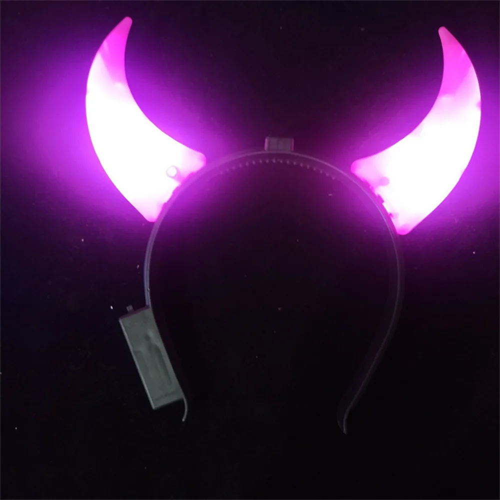 LED Lustige Teufel Horn Leuchten Stirnband Blinkende Haar Reifen Kopfbedeckung Halloween Weihnachten Neujahr Party Dekor Haar Zubehör