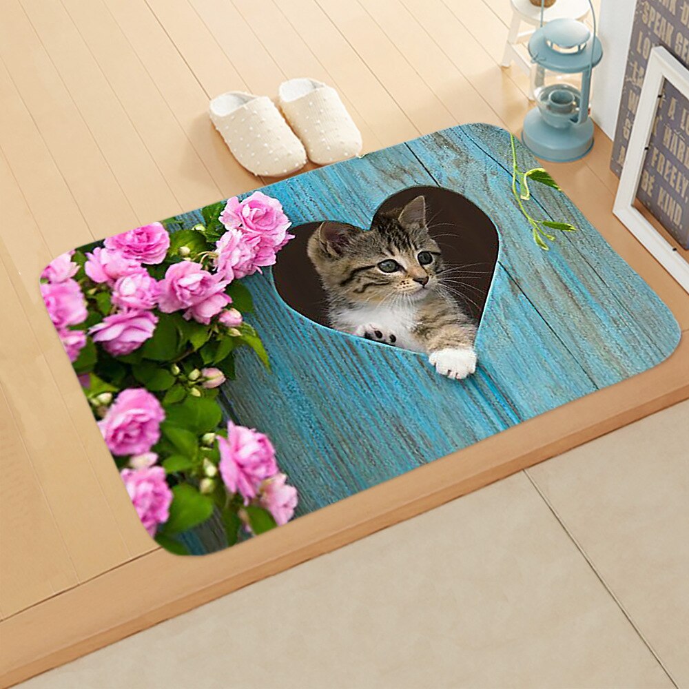 Cartoon Kat Deurmat Anti-Slip Absorberen Water Badmat Badkamer Thuis Keuken Bedroon Floor Mat Entree 40*60cm DD-0100