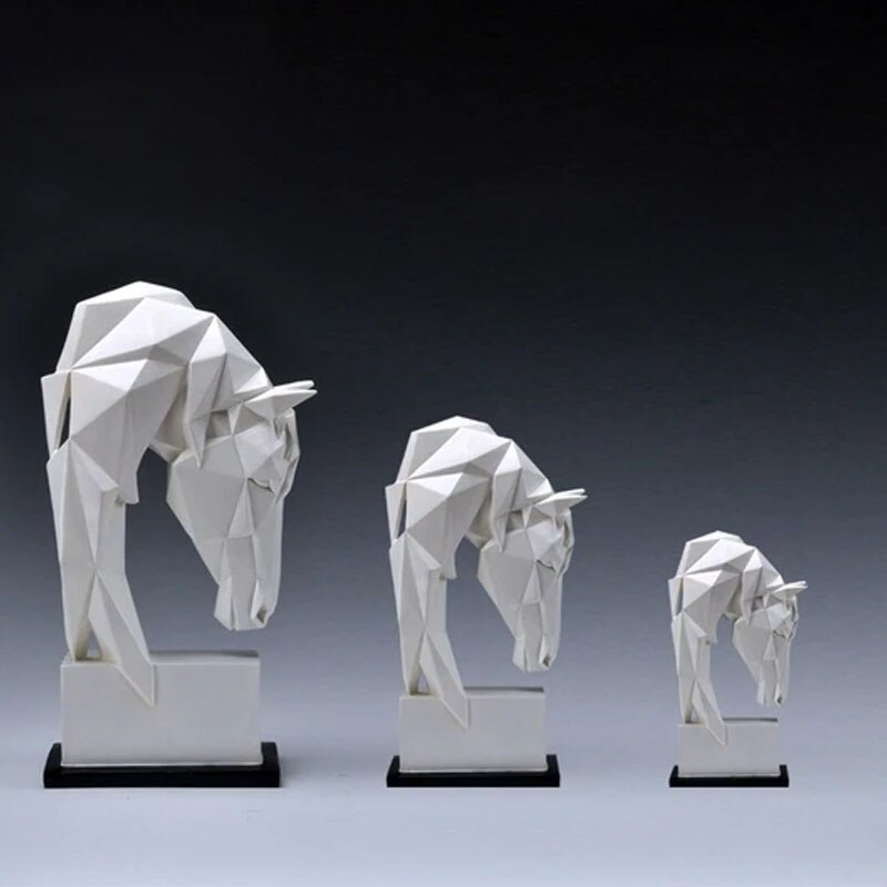 Stongwell nordisk origami hest abstrakt skulptur moderne enkelhed harpiks geometrisk dyrehåndværk boligdekoration ornamenter