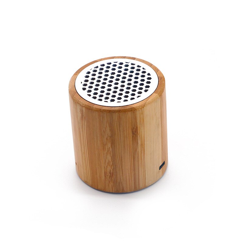 Wooden Bluetooth Speaker Multifunctional Smart Home Wireless Card Audio Subwoofer: cylinder