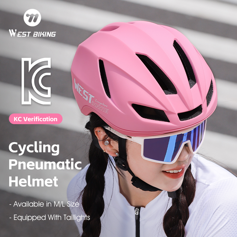 West biking aerodynamisk cykelhjelm til kvinder, integreret støbt sportssikkerhed, kc-certificeret unisex landevejshjelm med led-baglygte