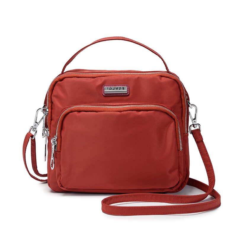 Fouvor luxe femmes Messenger sacs Nylon décontracté embrayage Carteira sac à main sac à bandoulière pour dames Bolsa Feminina: Chestnut Red