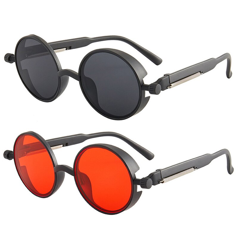 Gafas de sol de para Estilo Steampunk, lentes de sol con montura redonda Retro, clásicas, de colores, estilo gótico Punk, Unisex