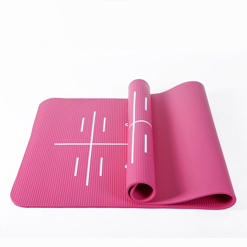 CAMEL Yoga Mat Waterproof Position Line Natural Rubber Gym Fitness Pilates Folding Non-Slip Training NBR Workout 185*80cm15mm