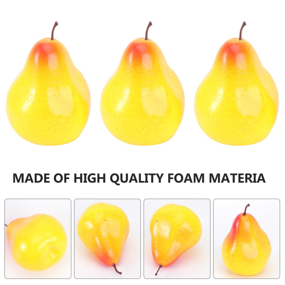 6pcs Imitation Pear Model Pear Ornament Photography Props Home Decor