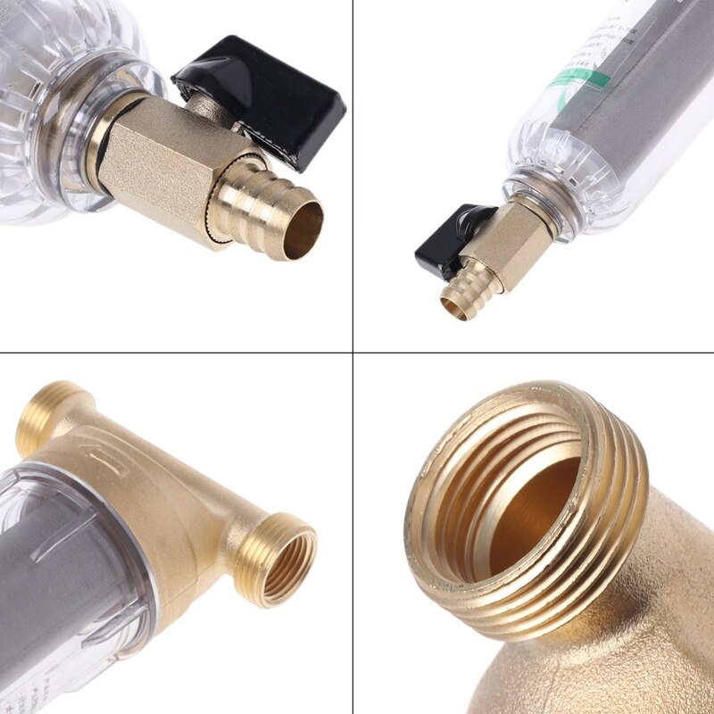 6 Points Front Purifier Copper Lead Water Filter Home Dust Stainless Mesh Faucet A0NC