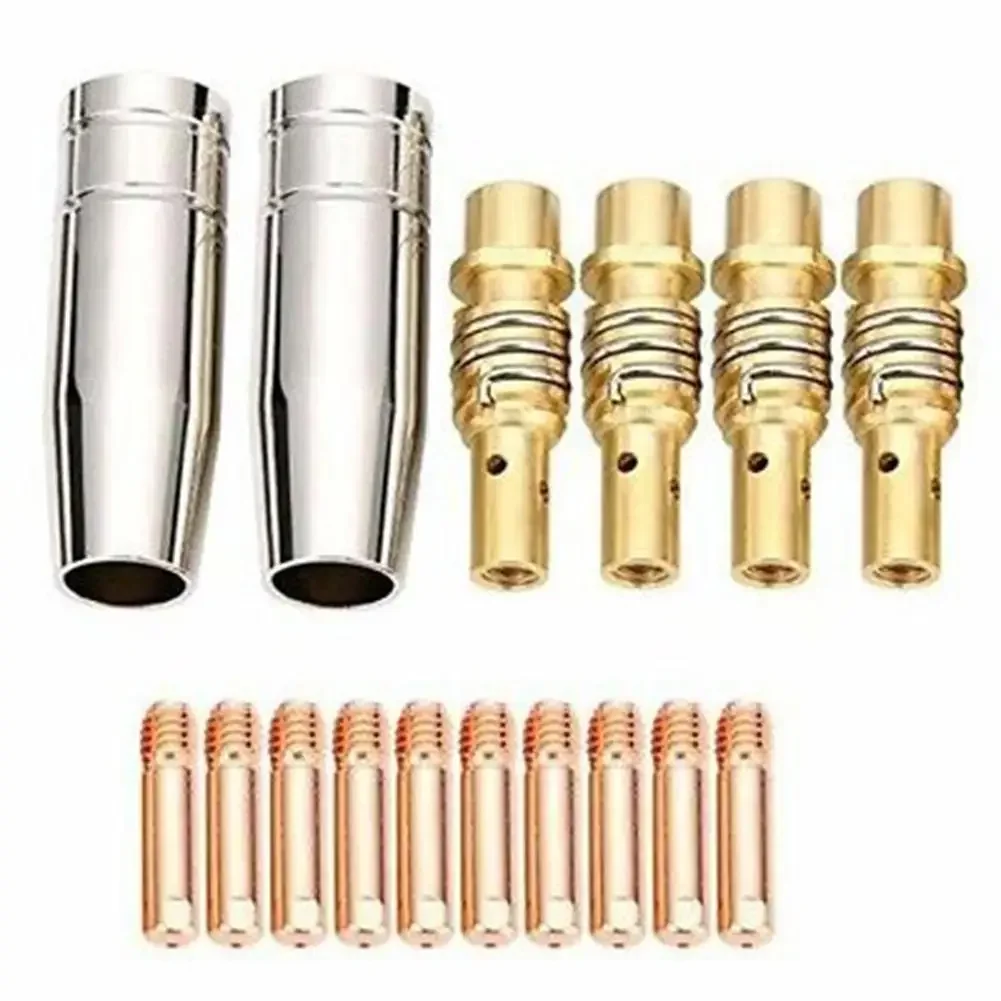 Consumibles de punta de contacto Mig 16 piezas Soldadura MIG MB15 15AK Punta de contacto 0,8/1,0/1,2 mm Boquillas conductoras Consumibles Tubos de contacto