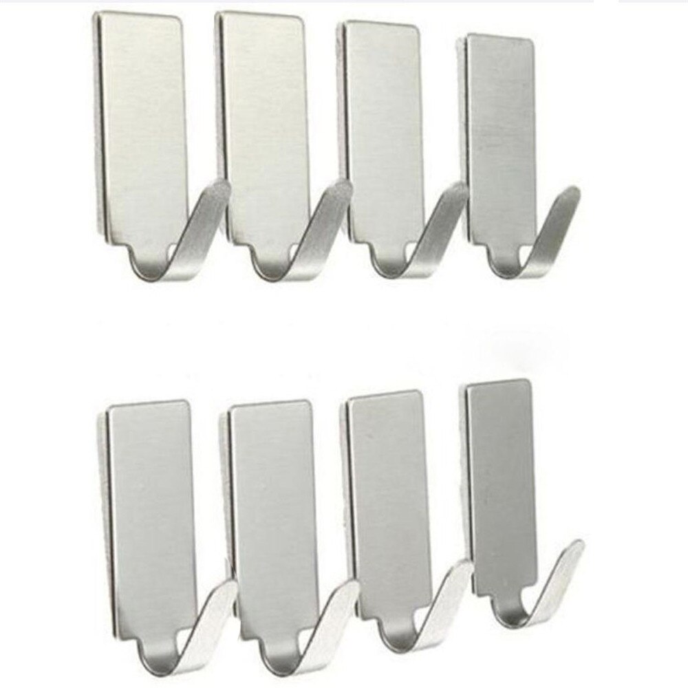 8 Stuks Zelfklevende Muur Haken Sterke Transparante Zuignap Sucker Hanger Voor Keuken Badkamer Rvs Muur Haak Opslag