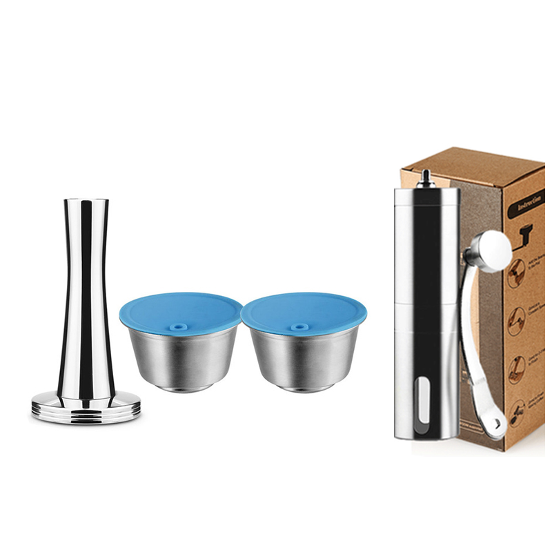 Refillable For Dolce Gusto Capsule Silicone Sleeve Stainless Steel Metal Dolci Gusto Coffee Maker Coffee Scoop Tamper i Cafilas: Clear