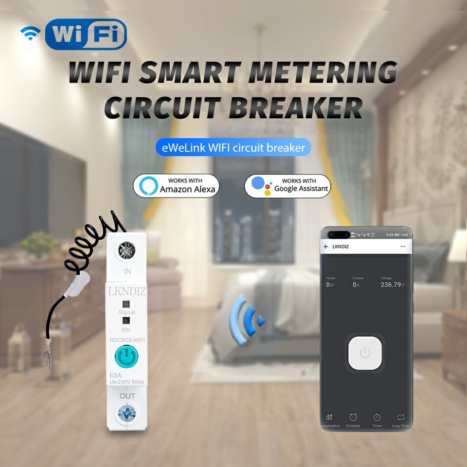 1P Ewelink Din Rail Eenfase Wifi Smart Energy Meter Stroomverbruik Kwh Meter Wattmeter Met Alexa Google Voor smart Home