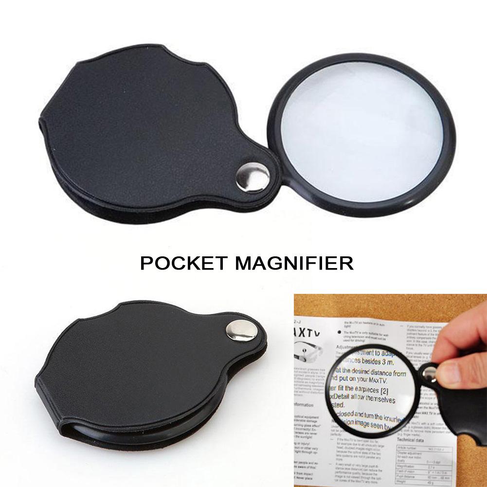 10x pliant Mini loupes Portable bijoux Loupe pliable PU matériel lecture Loupe lentille Loupe de poche