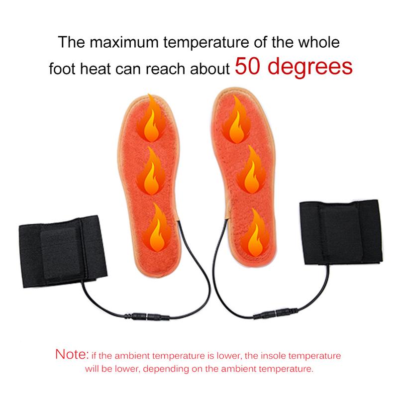 36-43 Electric Insoles Heated Ski Boots Rechargeable Electric Heater Foot Mats Warmer Thermal Insoles