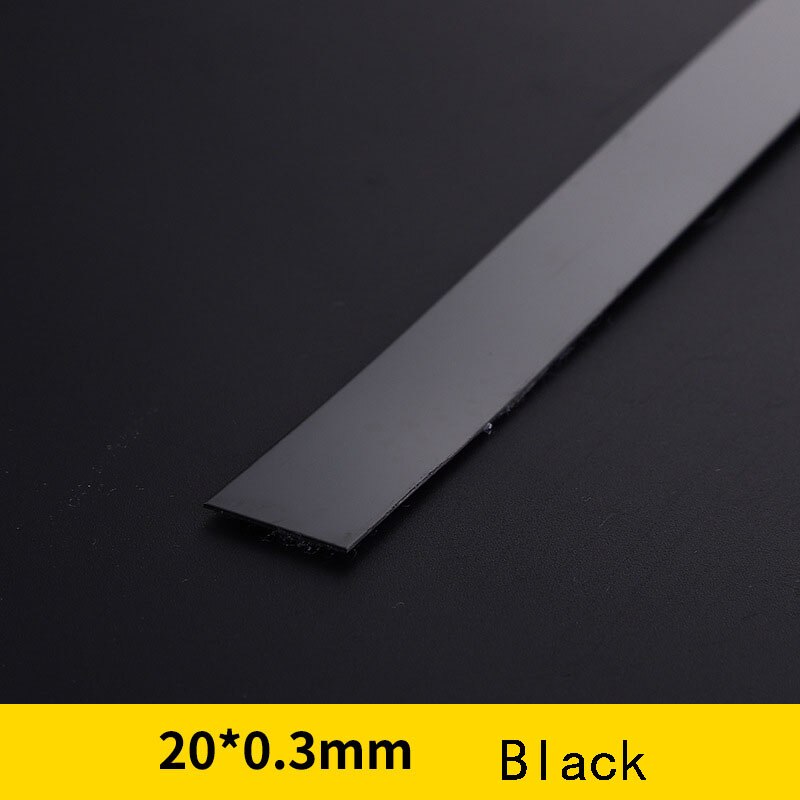 5 Meter Stainless Steel Flat Decorative Line Wall Sticker Titanium Gold Background Ceiling Edge Strip Self-adhesive For Home: 2cm Black