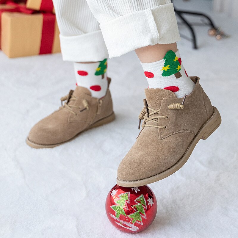 5 paia autunno e inverno nuovi calzini per bambini in cotone stile natalizio per bambini babbo natale calzini simpatici cartoni animati accessori per ragazzi