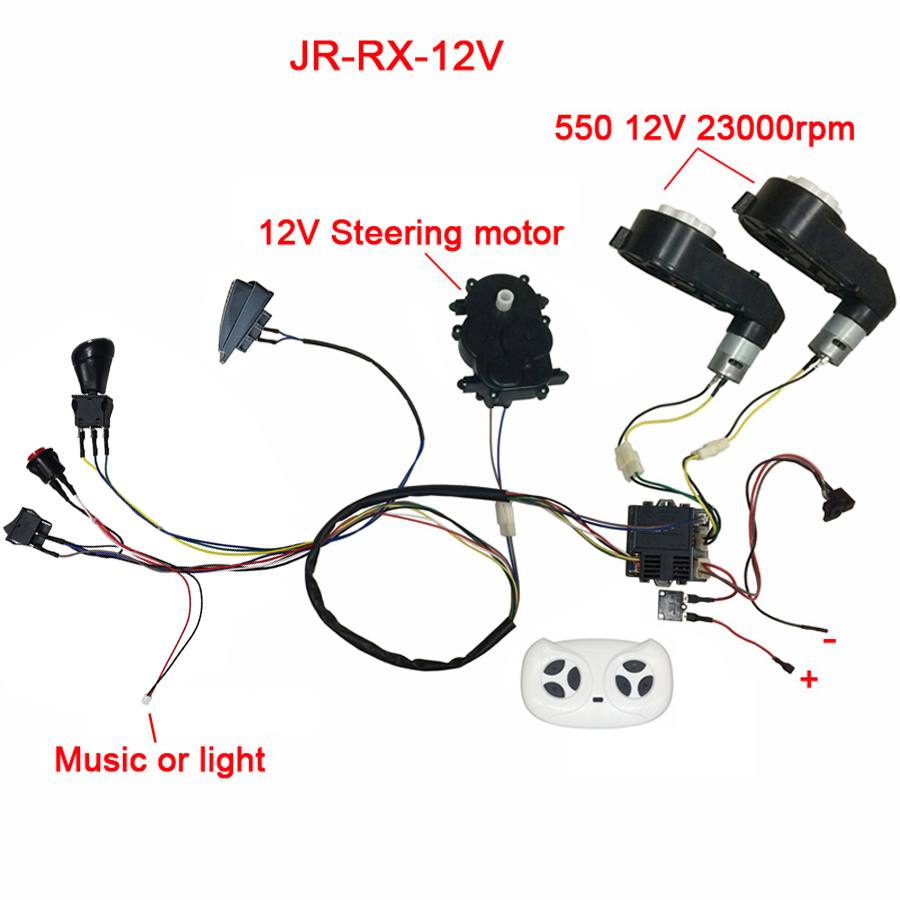 Coche eléctrico para niños, accesorios DIY, cables y caja de cambios, coche de juguete hecho a sí mismo, juego completo de piezas para coche eléctrico, paseo para niños
