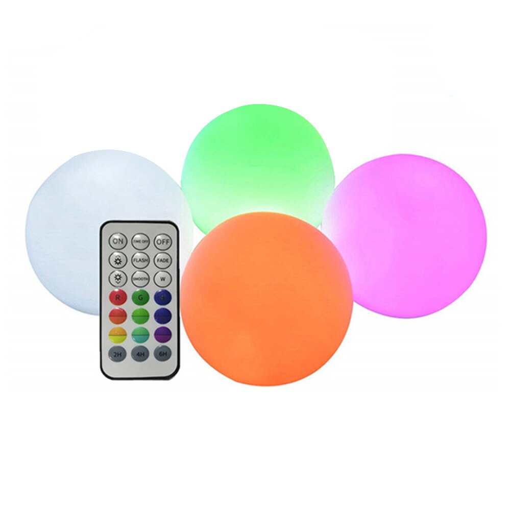 Drijvende Zwembad Licht Led Bal Licht Rgb Afstandsbediening Waterdichte Lichtgevende Bad Zwembad Bal Licht Home Party Verlichting: 4Pcs with remote