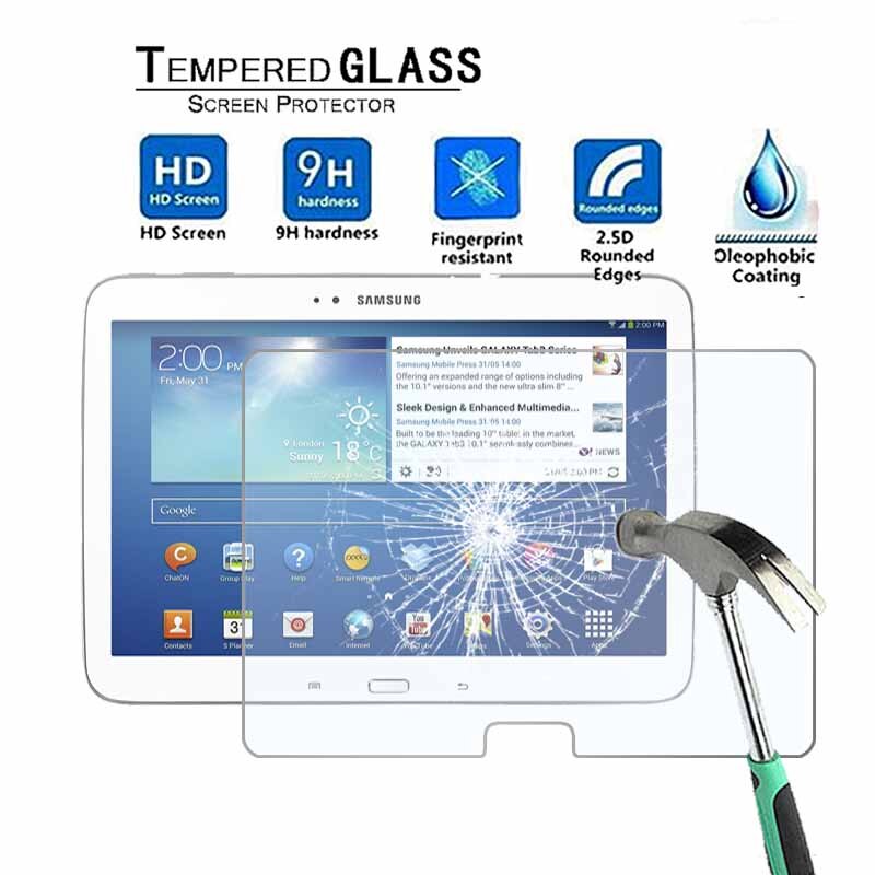För samsung galaxy tab 3 10.1 p5200 gt-p5210 - 9h premium surfplatta härdat glas skärmskydd filmskydd skyddsskydd