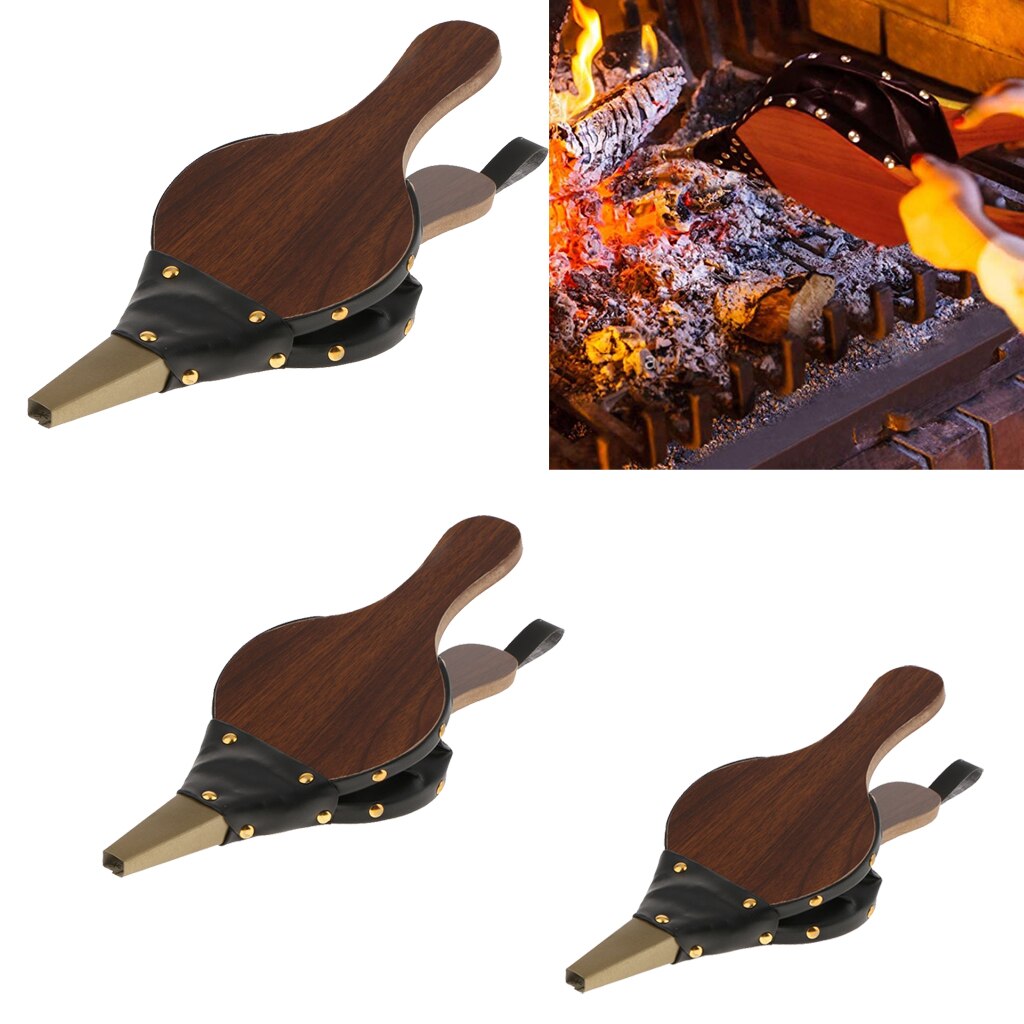 Mag öppen spis bälgar stort trä luftblåsare eldbälg gjuten munstycke för utomhus camping bbq grill skorsten hand bälgpump