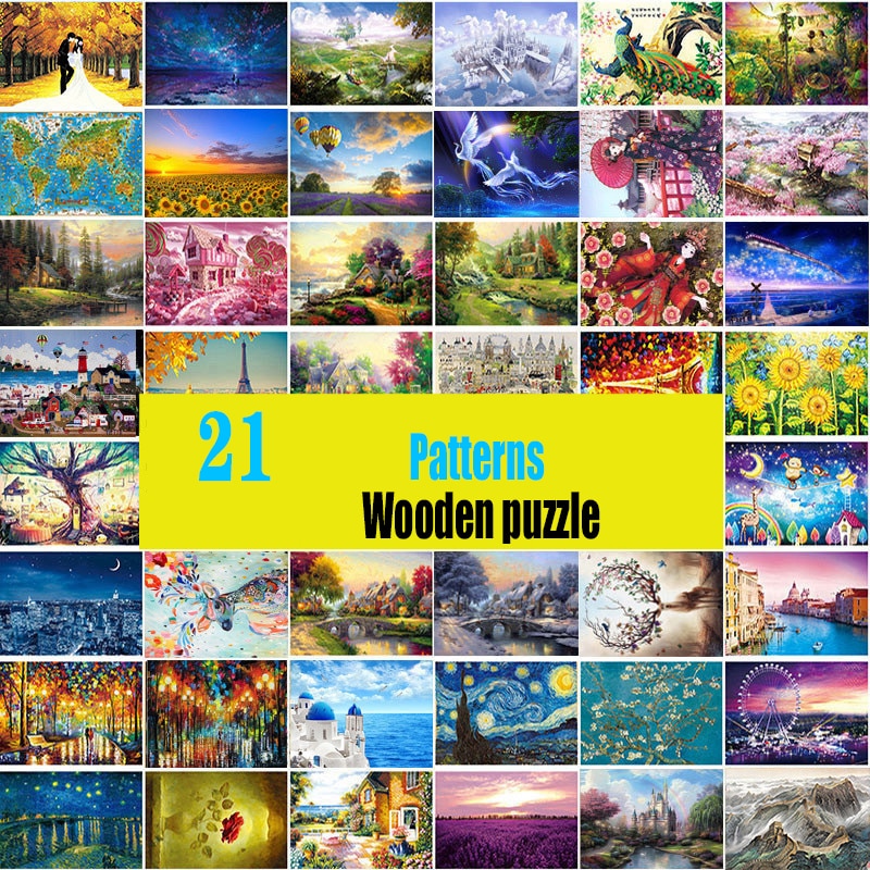 jigsaw picture puzzles 1000 pieces educational wooden toys for adults children kids games brain teaser