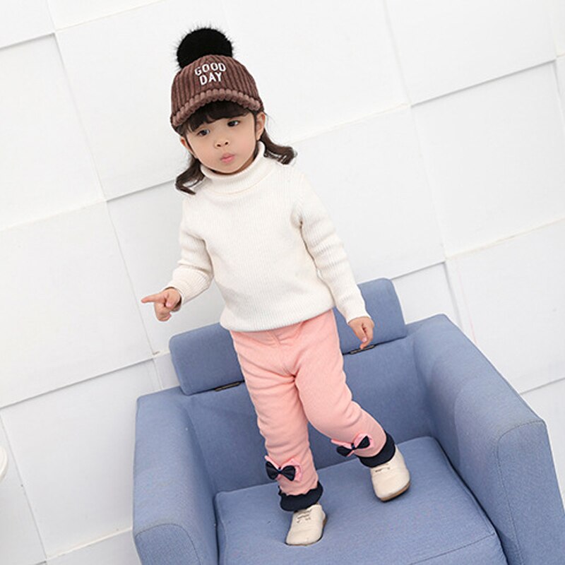 Bebis flickor varma leggings barn vinterbyxor för flicka småbarn tjock sammet söta barn kashmir byxor spädbarn bomullsbyxor 3t