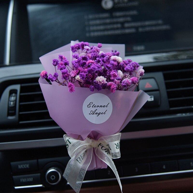 Car Air Freshener Gypsophila Dry Flower Bouquet For Car Air Vent Clip Fragrance Clip Auto Accessories Interior Perfume