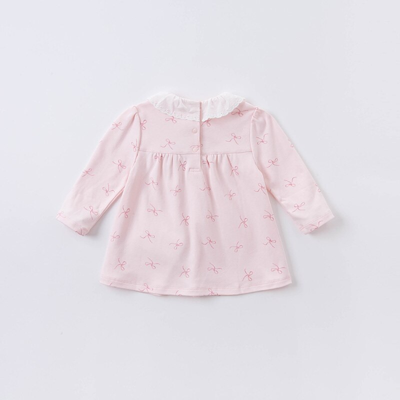 Dbz 14950-1 dave bella höst bebis flickor söt blommig rosett t-shirt barn toppar flickor barn t-shirts