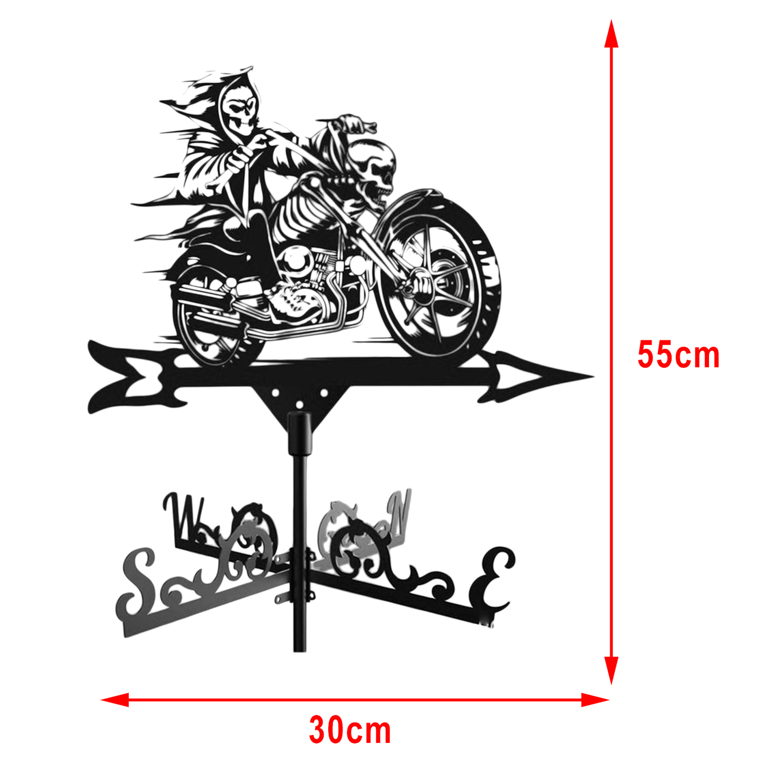 Iron Rooster Weather Vane Metal Weather Vane Painted Ornament For Roof Shack Indicating Wind Direction Yard Decor Cock Decorated: style 1