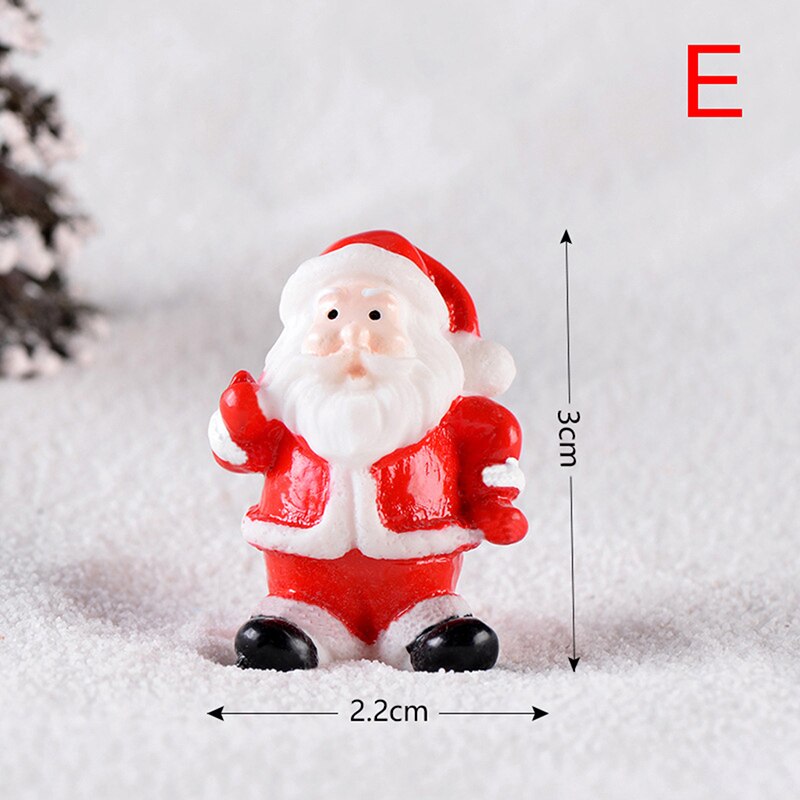 Mini Resin Christmas Decoration Santa Claus Snowman Tree Micro Landscape Model DIY Miniature Garden Figurines Home Decoration: E