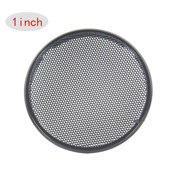 Rejilla negra para altavoces de coche, cubierta protectora de bocina redonda de malla, carcasa circular, red decorativa, bricolaje, 1/2/3/4/5/6 pulgadas, W91A: 1 inch