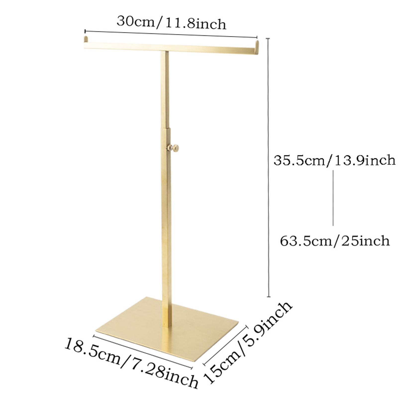 Handväsksdisplayställ garderobshyllor förnödenheter detaljhandelshylla halsduk handväskhållare t-bar hängande för hattväska armband halsband: Ljus svart