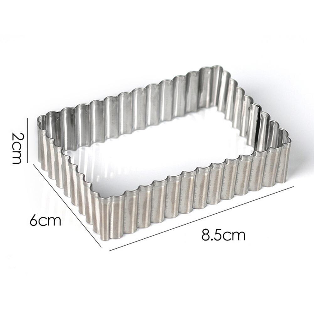 1PCS DIY Frame Wreath Cookie Cutter Steel Fluted Rectangle Shortbread Cookie And Biscuit Cutters Cake Mold