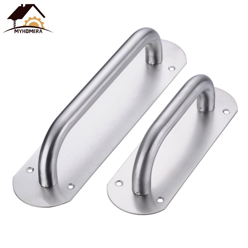 2 Piece Door Handle Stainless Steel Fire-proof Satety Door Pull Push Heavy Wooden Garden Doors Handles 280x68mm Furniture Handle