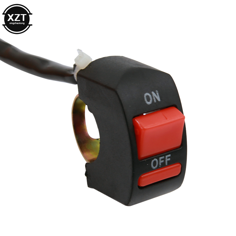 Interruttore di accensione del manubrio del motociclo universale pulsante ON OFF per Moto ATV Bike DC12V/10A nero