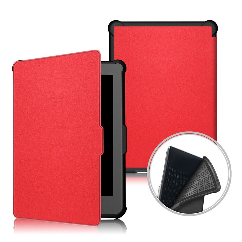 Case Voor Funda Kobo Clara Hd N249 6.0 Ultra Slim Magnetische Smart Stand Pu Leather Cover Voor Kobo Clara hd Clear Hd Case + Pen: red