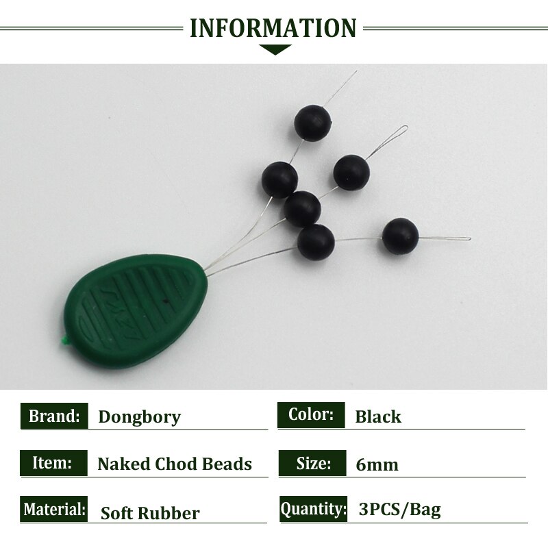Kit d&#39;accessoires pour la pêche à la carpe Zig Rig Chod,ensemble de perles de montage d&#39;hélicoptère, avec système de sécurité, lot de 3,