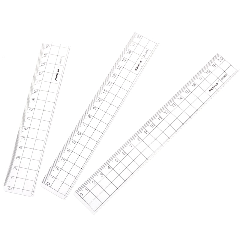 1pc 15cm 18cm 20cm Transparent Simple Ruler Plastic Square Ruler Cute Learning Stationery Drawing School Supplies